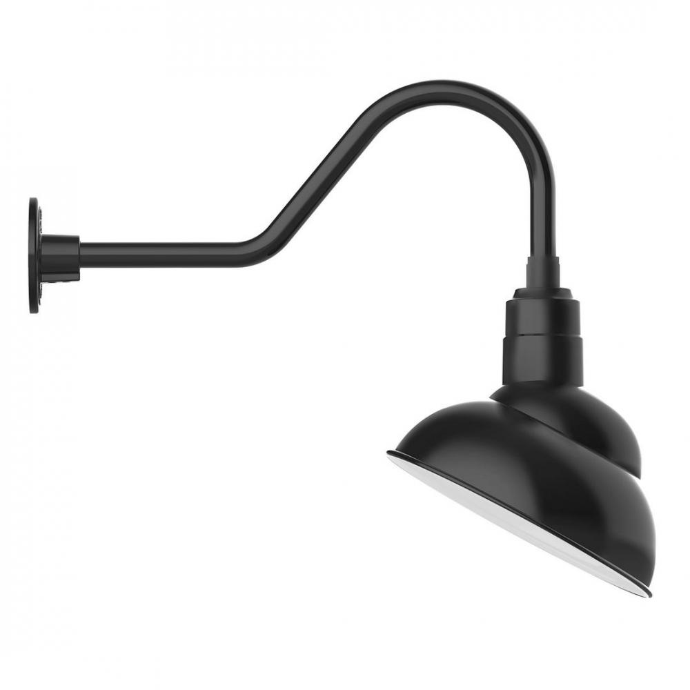 12&#34; Emblem shade LED Gooseneck Wall mount with swivel, Black