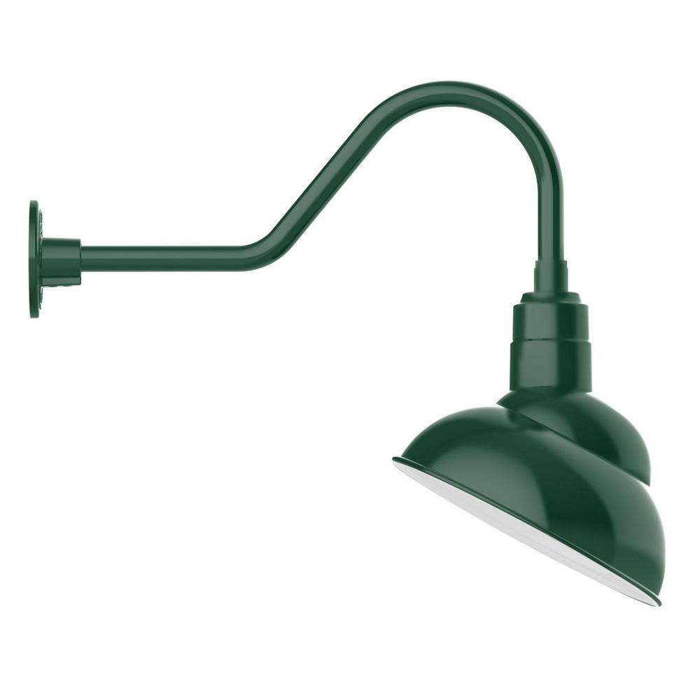 12&#34; Emblem shade LED Gooseneck Wall mount with swivel, Forest Green