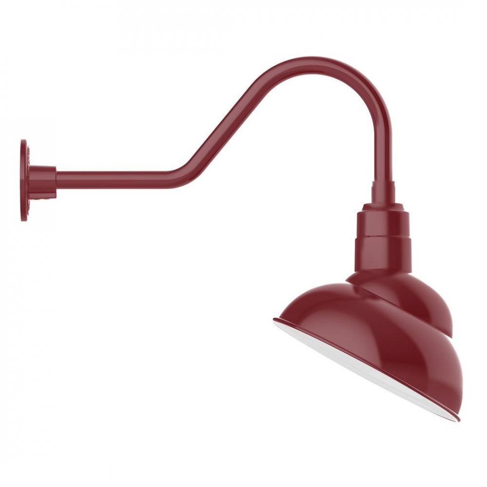 12&#34; Emblem shade LED Gooseneck Wall mount with swivel, Barn Red