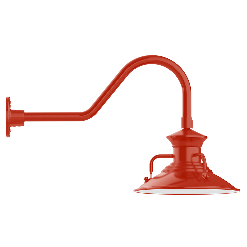 12&#34; Homestead shade, gooseneck wall mount, Vermillion