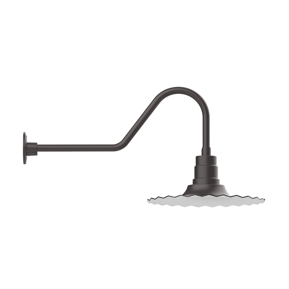 16&#34; Radial shade, gooseneck wall mount, Bronze Matte