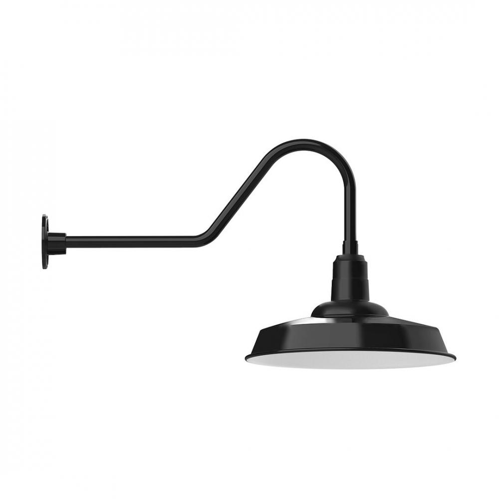 18&#34; Warehouse shade, LED Gooseneck Wall mount, Black