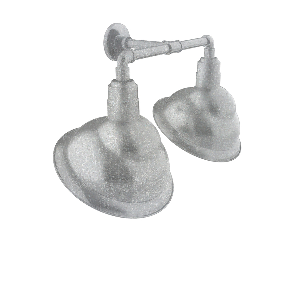 Emblem 14&#34; 2-Light Straight Arm Wall Light in Painted Galvanized