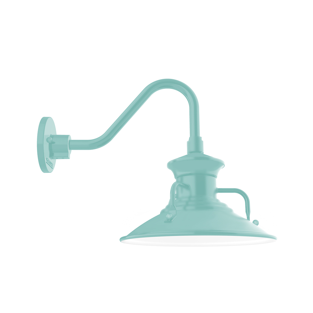 12&#34; Homestead shade, Gooseneck wall mount, Sea Green