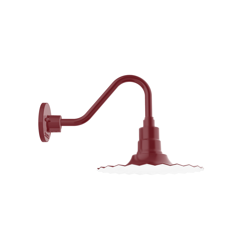 12&#34; Radial shade, Gooseneck wall mount, Barn Red