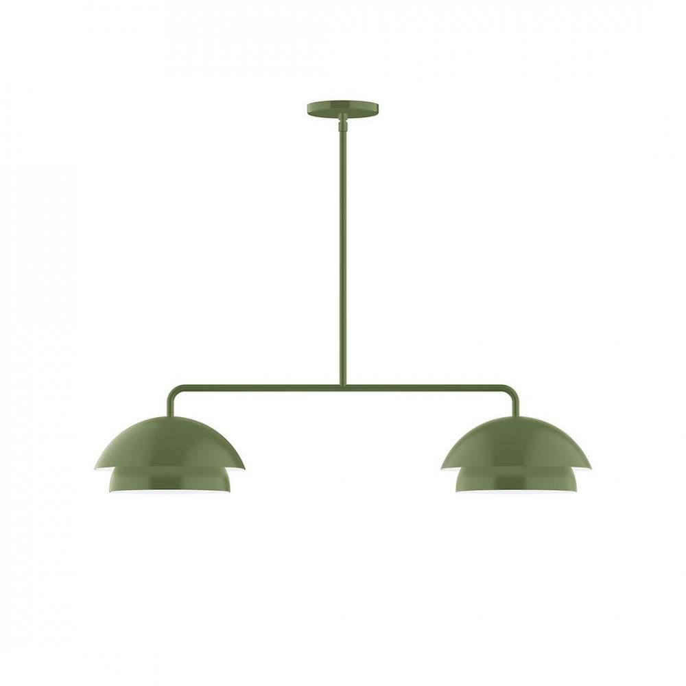 2-Light Axis Linear LED Pendant, Fern Green