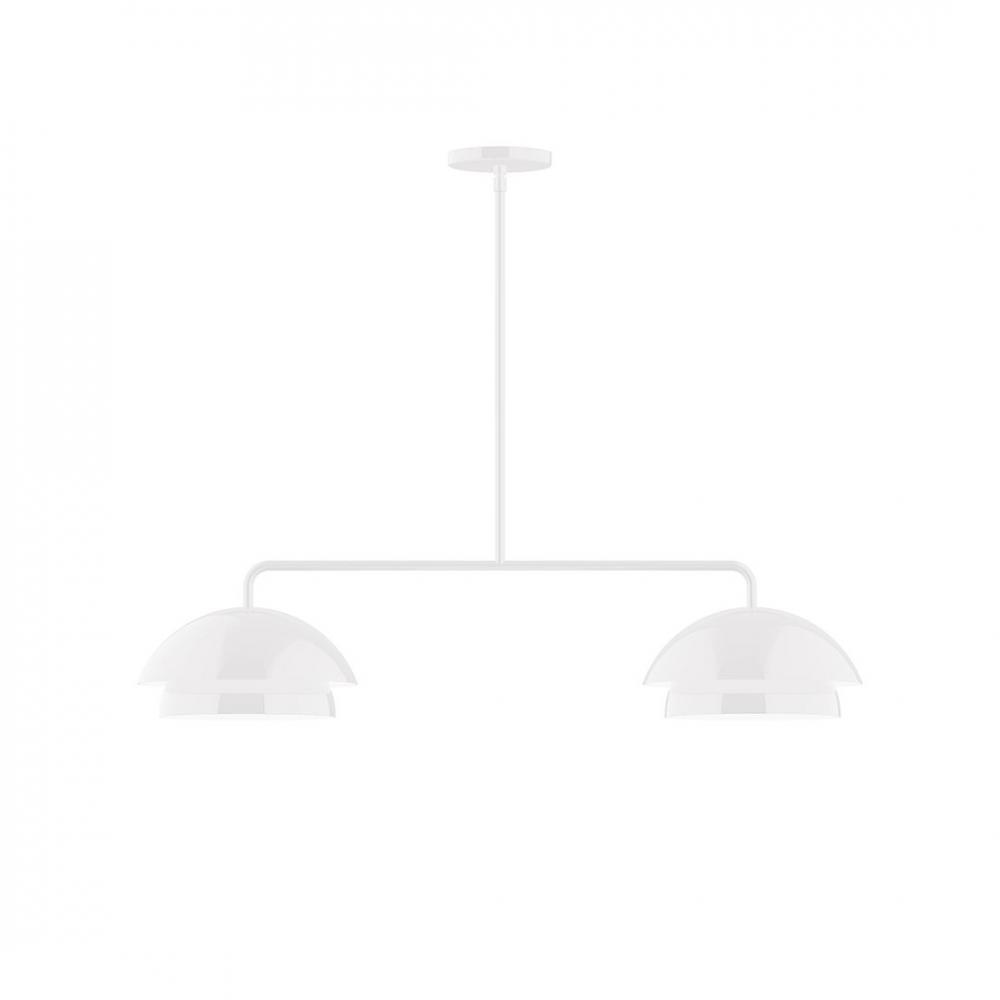 2-Light Axis LED Linear Pendant, White