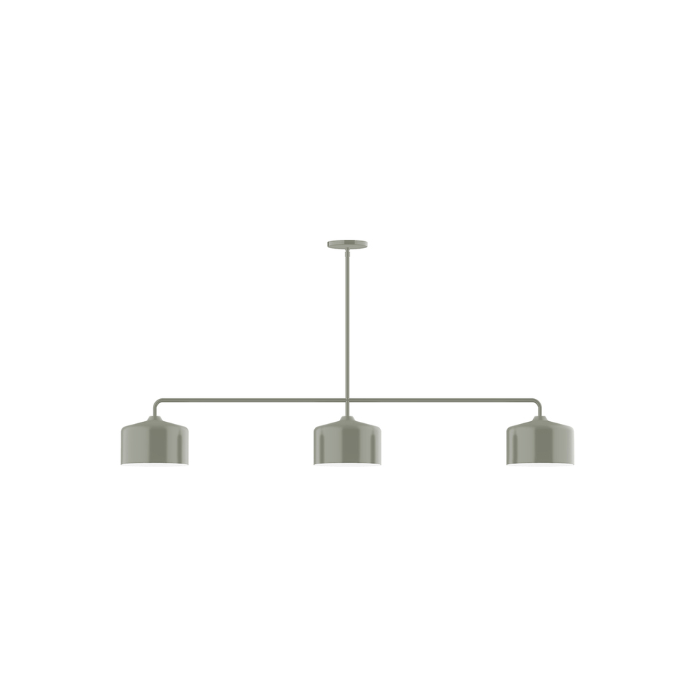 3-Light Axis Linear Pendant, Moss Green