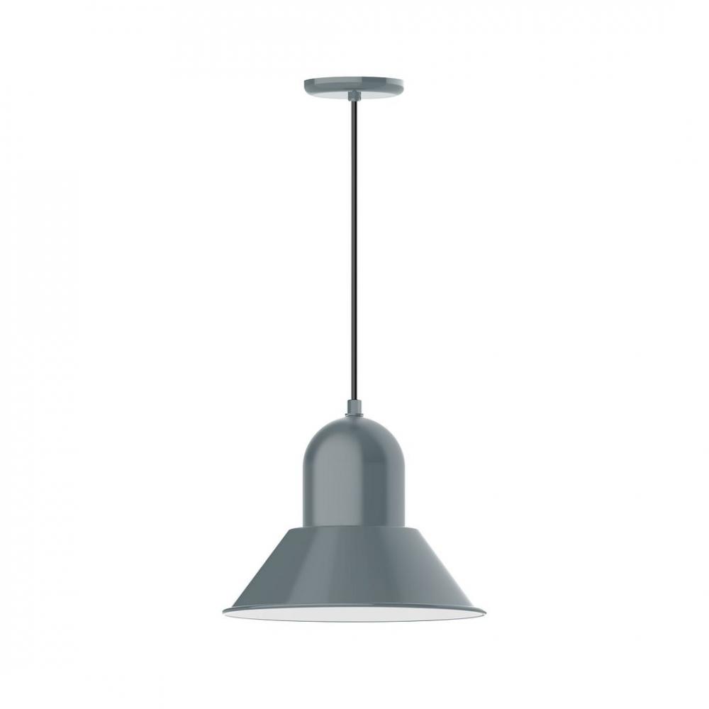 14&#34; Prima shade, LED Pendant with cool tweed fabric cord and canopy, Slate Gray