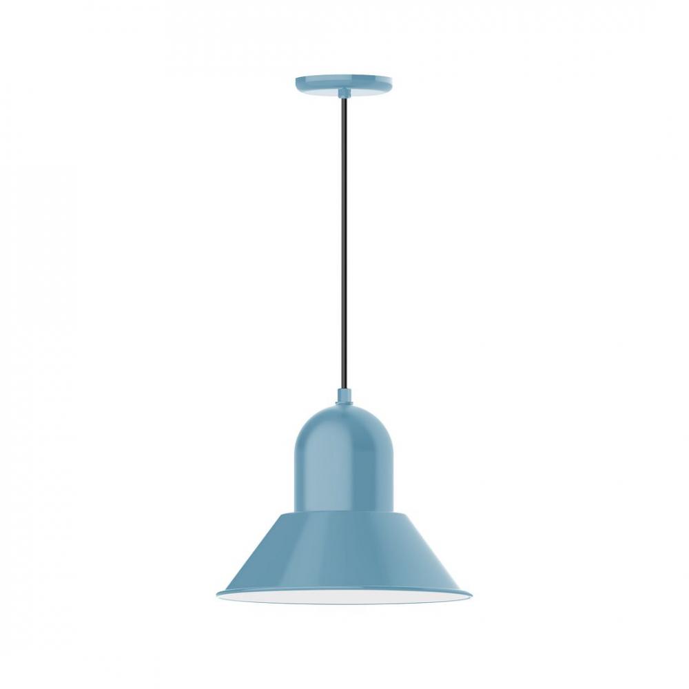 14&#34; Prima shade, LED Pendant with cool tweed fabric cord and canopy, Light Blue