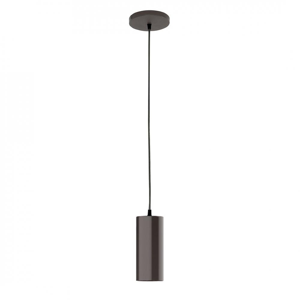 3.5&#34; J-Series shade, black solid fabric cord with canopy, Architectural Bronze