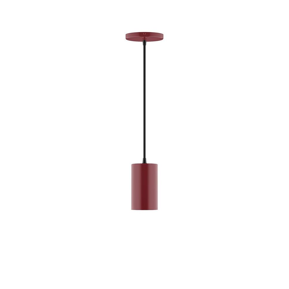 3.5&#34; x 6&#34; Beam Pendant, white cord with canopy, Barn Red
