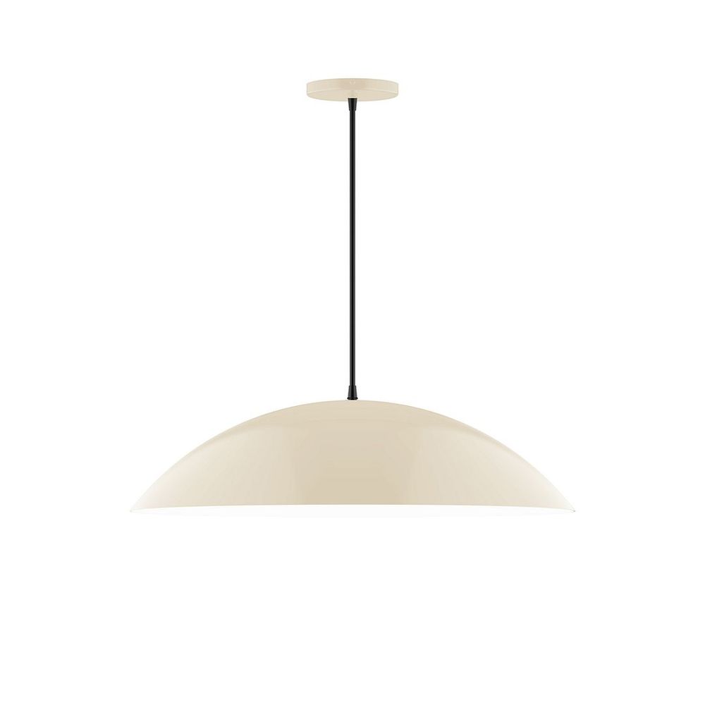 24&#34; Axis Half Dome LED Pendant, cool tweed fabric cord with canopy, Cream