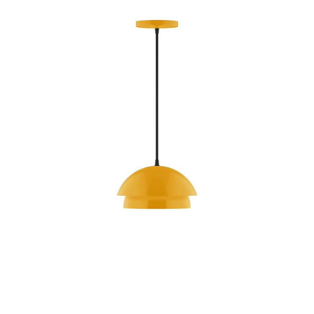 10&#34; Nest LED Pendant, white cord with canopy, Bright Yellow