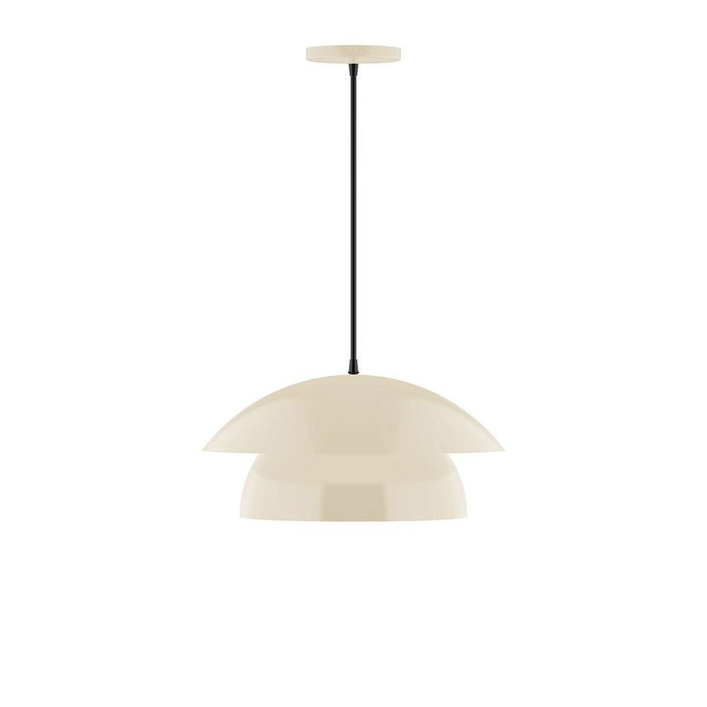 16&#34; Nest LED Pendant, polished copper fabric cord with canopy, Cream