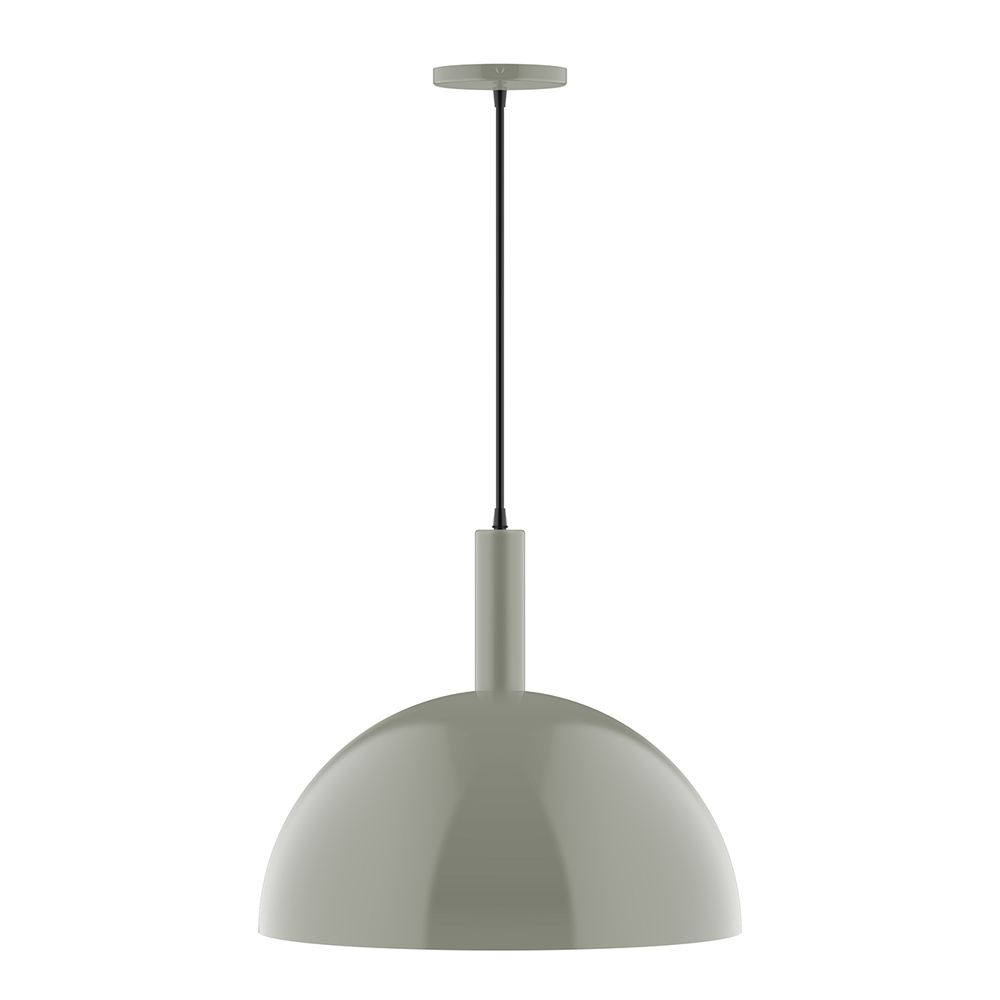 18&#34; Ray Pendant, white cord with canopy, Moss Green