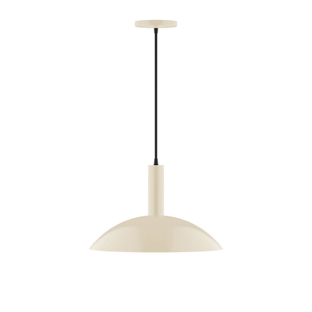 16&#34; Stack Half Dome LED Pendant, gray fabric cord with canopy, Cream