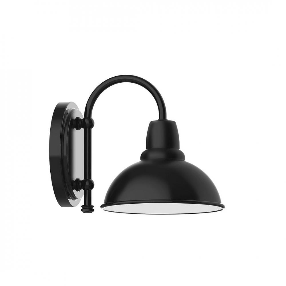 8&#34; Cafe shade, wall mount sconce, Black