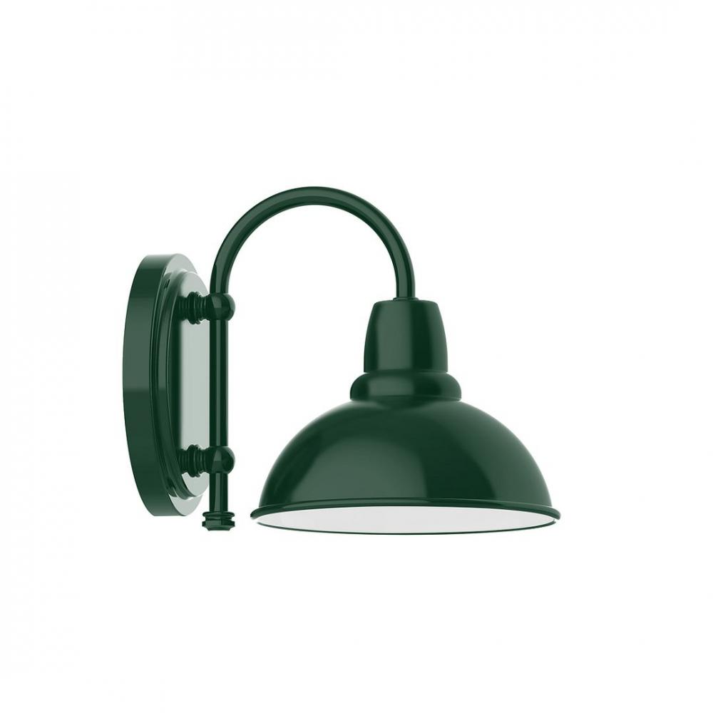 8&#34; Cafe shade, wall mount sconce, Forest Green