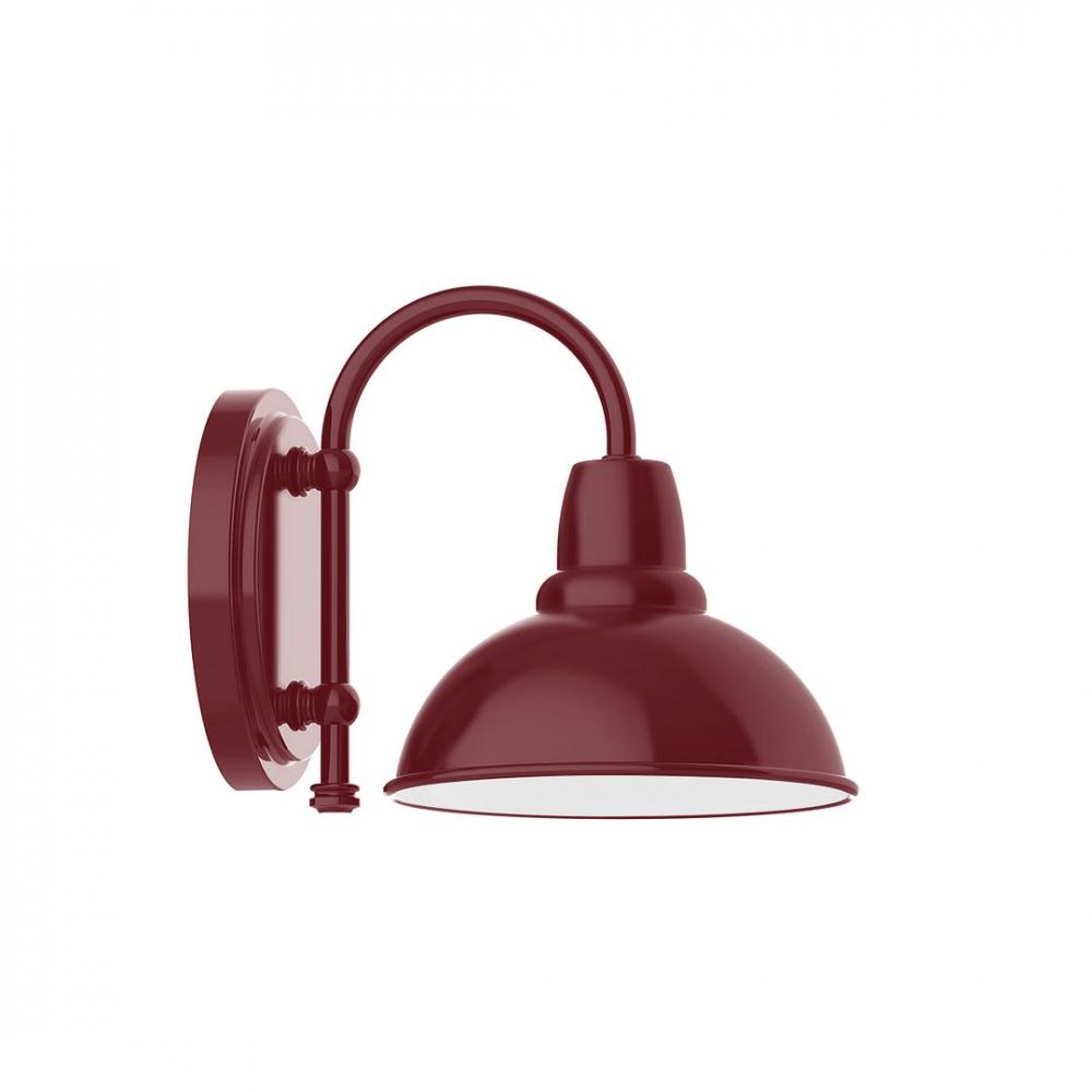 8&#34; Cafe shade, wall mount sconce, Barn Red