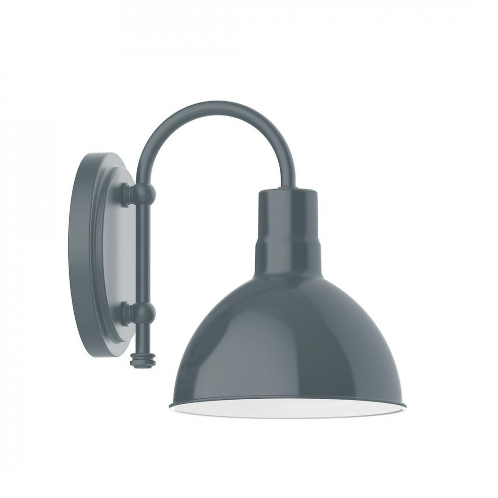 8&#34; Deep Bowl shade, wall mount sconce, Slate Gray