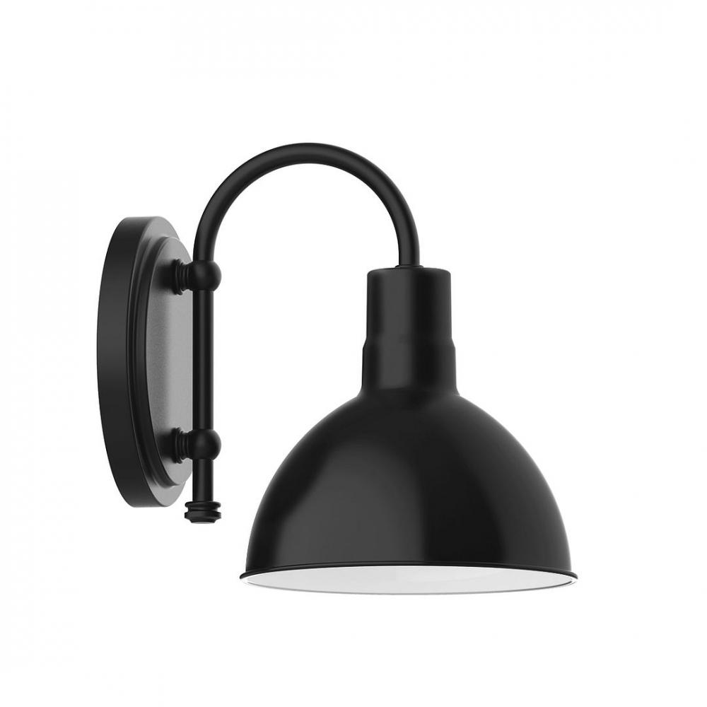 8&#34; Deep Bowl shade, wall mount sconce, Black