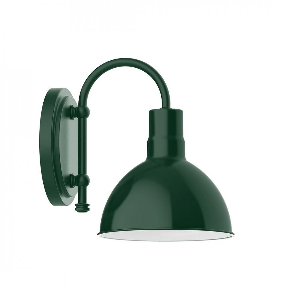 8&#34; Deep Bowl shade, wall mount sconce, Forest Green