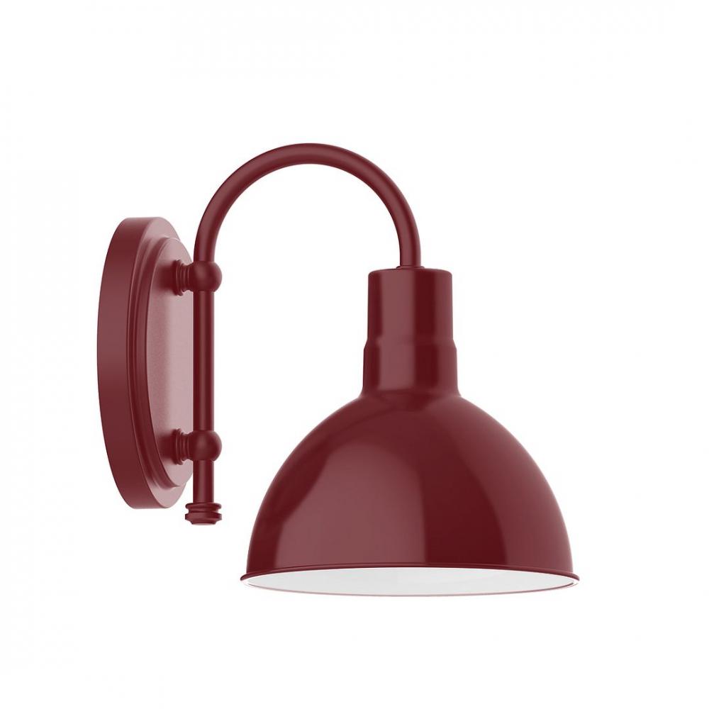 8&#34; Deep Bowl shade, wall mount sconce, Barn Red