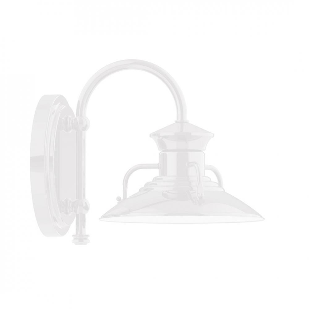 8&#34; Homestead shade, wall mount sconce, White