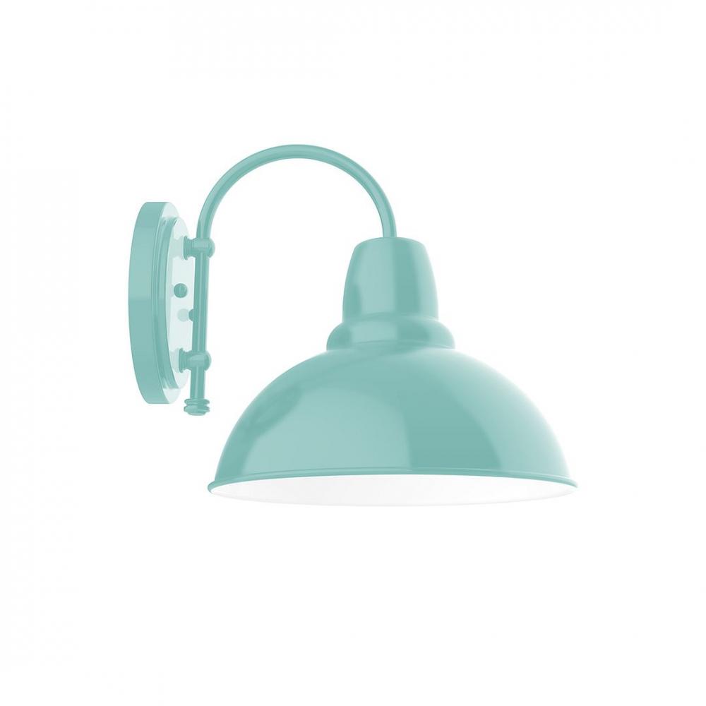 12&#34; Cafe shade, wall mount sconce with wire grill, Sea Green