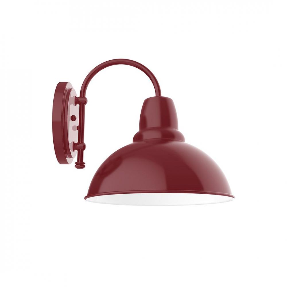 12&#34; Cafe shade, wall mount sconce with Frosted Glass and guard, Barn Red