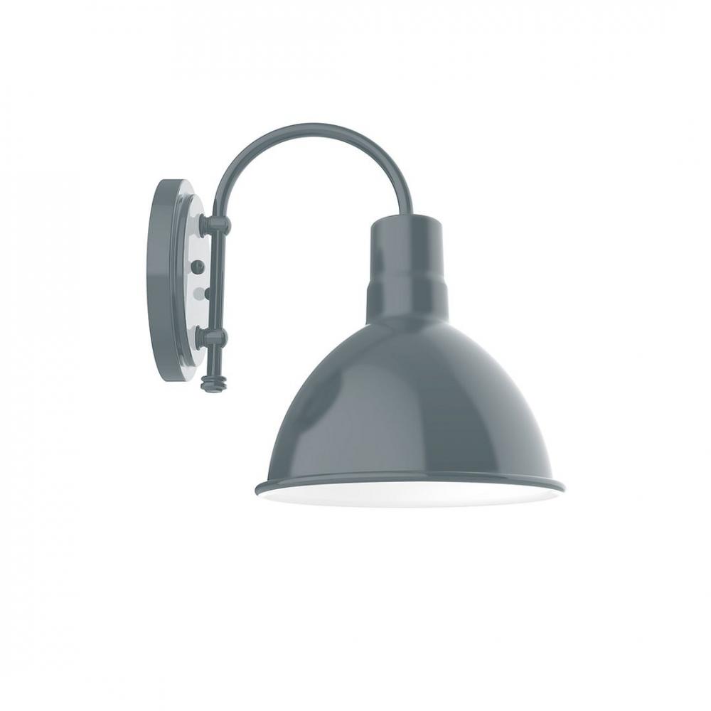 10&#34; Deep Bowl shade, wall mount sconce with clear glass and guard, Slate Gray