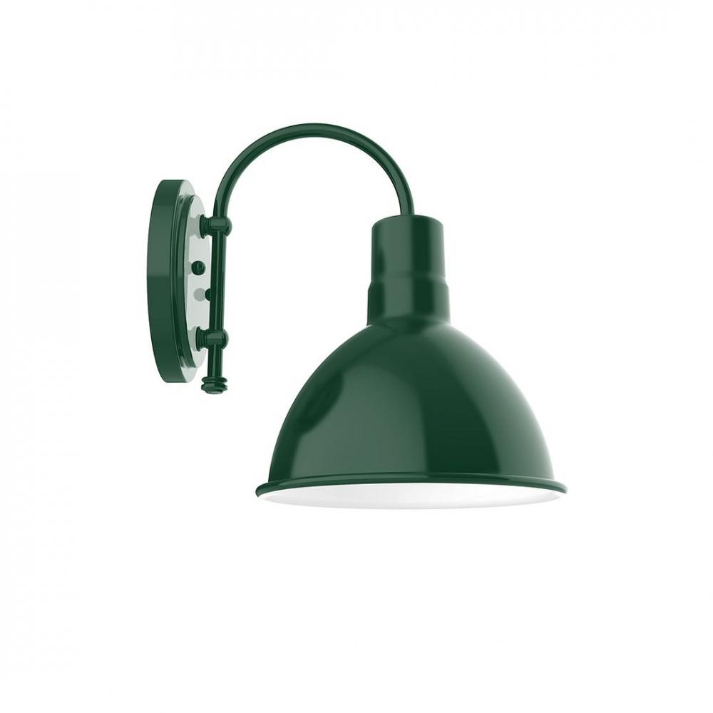 10&#34; Deep Bowl shade, wall mount sconce, Forest Green