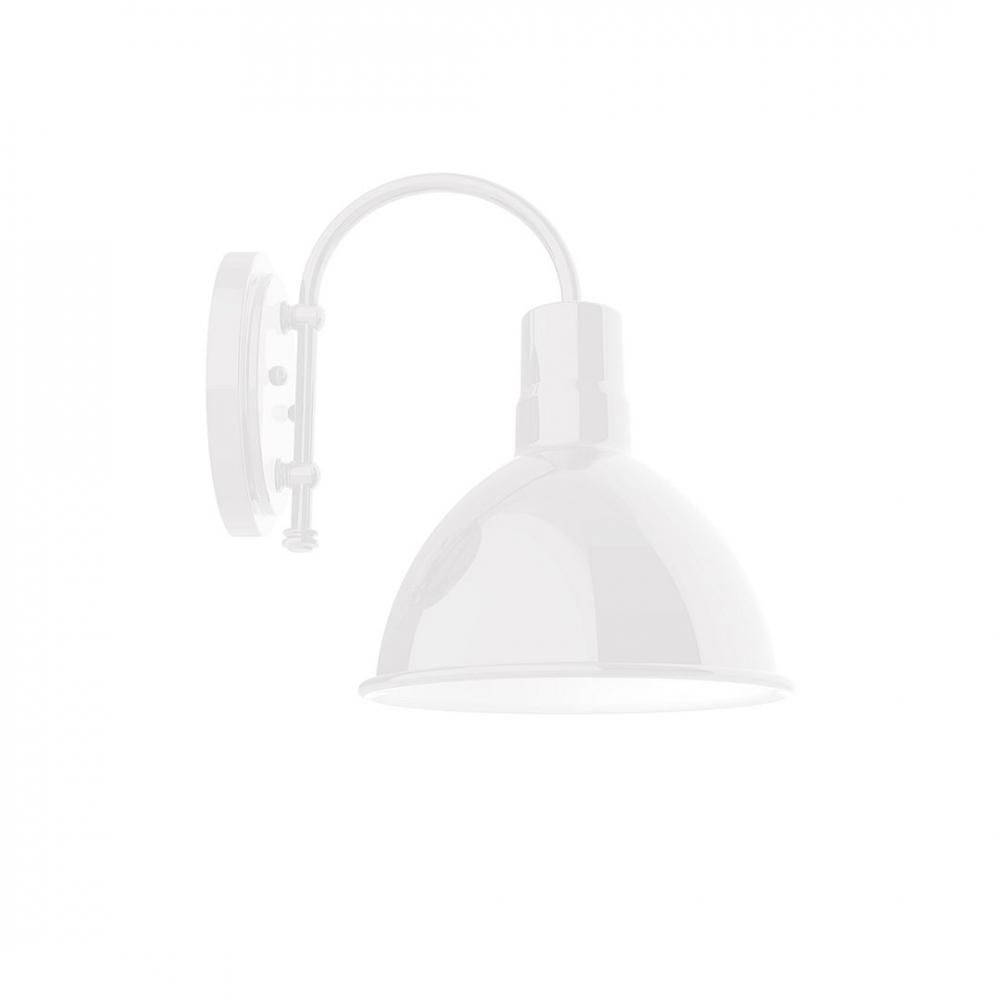 10&#34; Deep Bowl shade, wall mount sconce, White