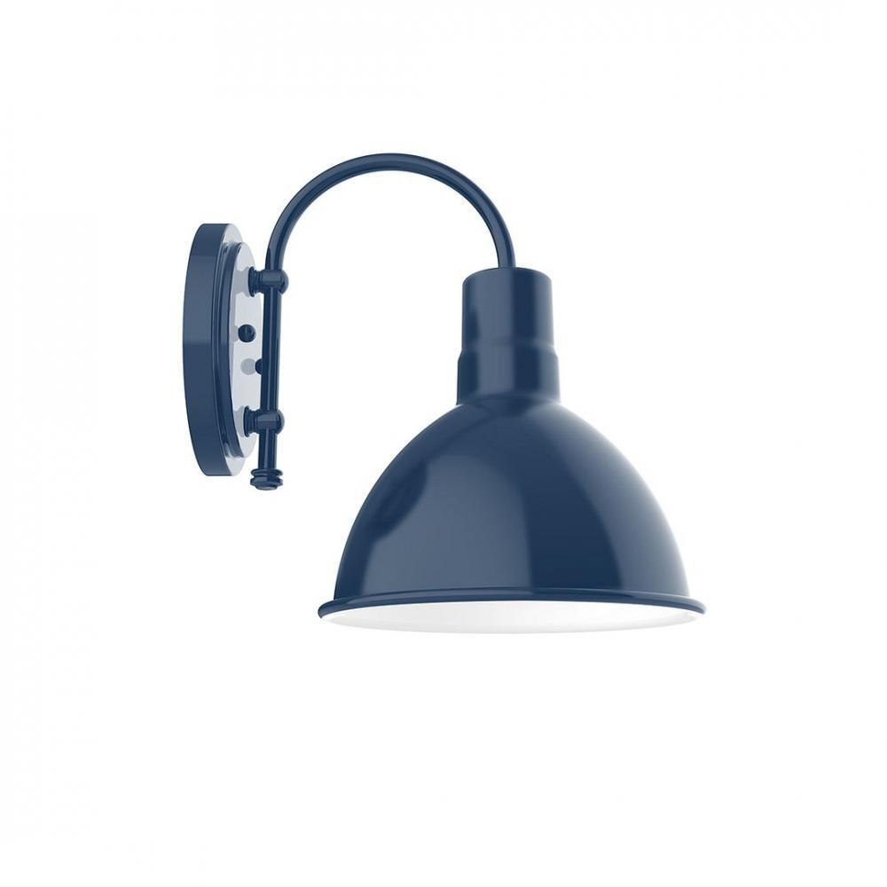 10&#34; Deep Bowl shade, wall mount sconce with Frosted Glass and guard, Navy