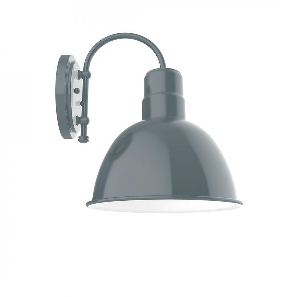 12&#34; Deep Bowl shade, wall mount sconce with Frosted Glass and guard, Slate Gray