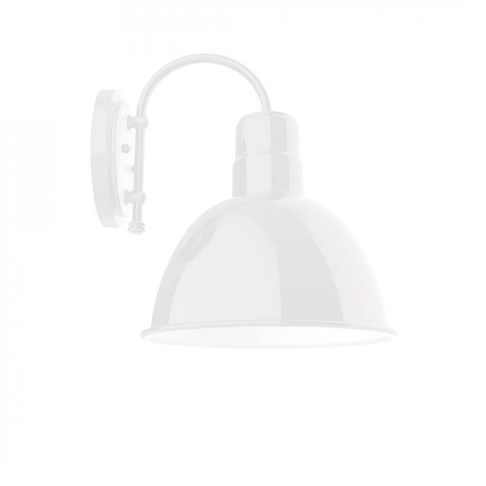 12&#34; Deep Bowl shade, wall mount sconce with Frosted Glass and guard, White