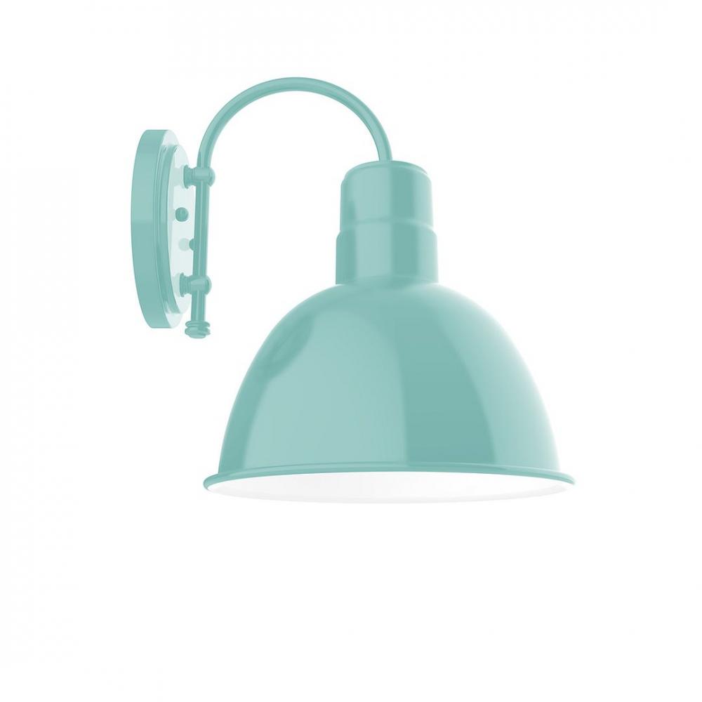 12&#34; Deep Bowl shade, wall mount sconce with Frosted Glass and guard, Sea Green