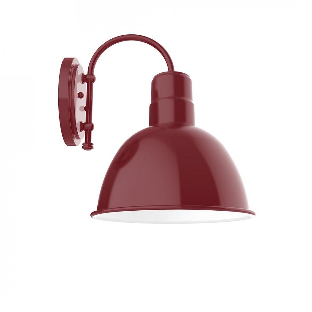 12&#34; Deep Bowl shade, wall mount sconce with Frosted Glass and guard, Barn Red