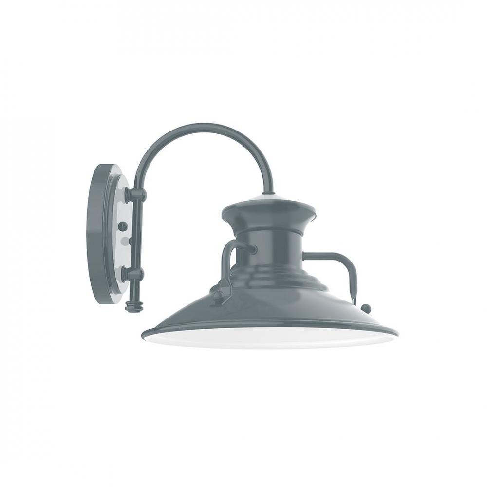 12&#34; Homestead shade, wall mount sconce with Frosted Glass and guard, Slate Gray