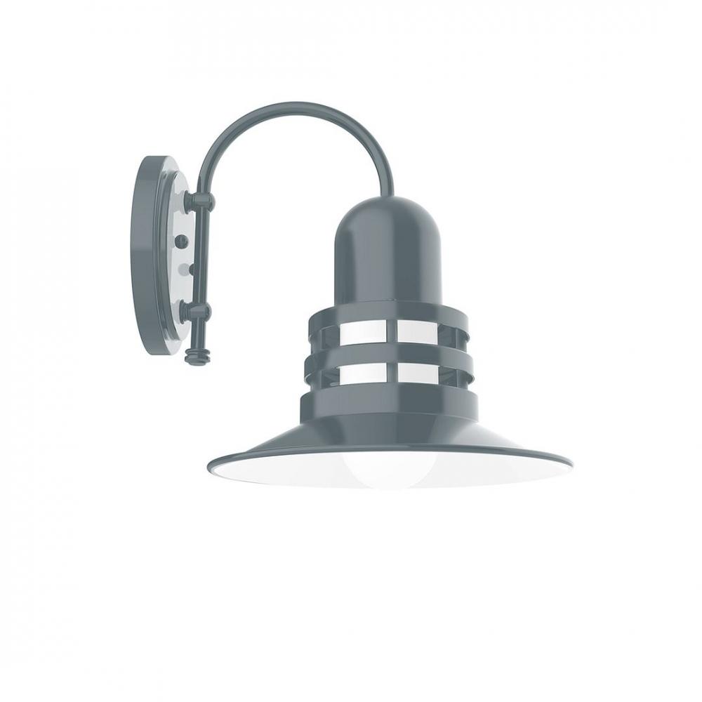 12&#34; Atomic shade, wall mount sconce with frosted glass, Slate Gray