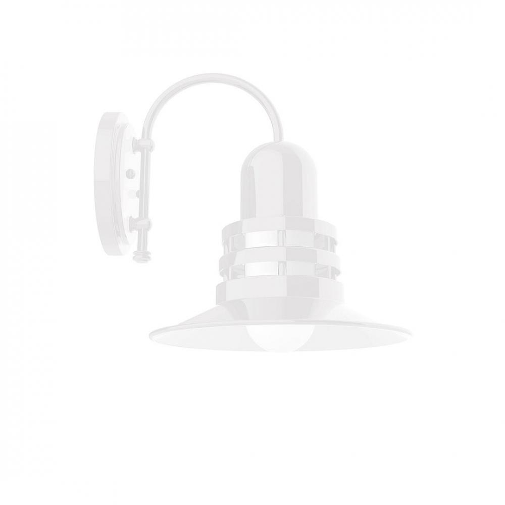 12&#34; Atomic shade, wall mount sconce with frosted glass, White