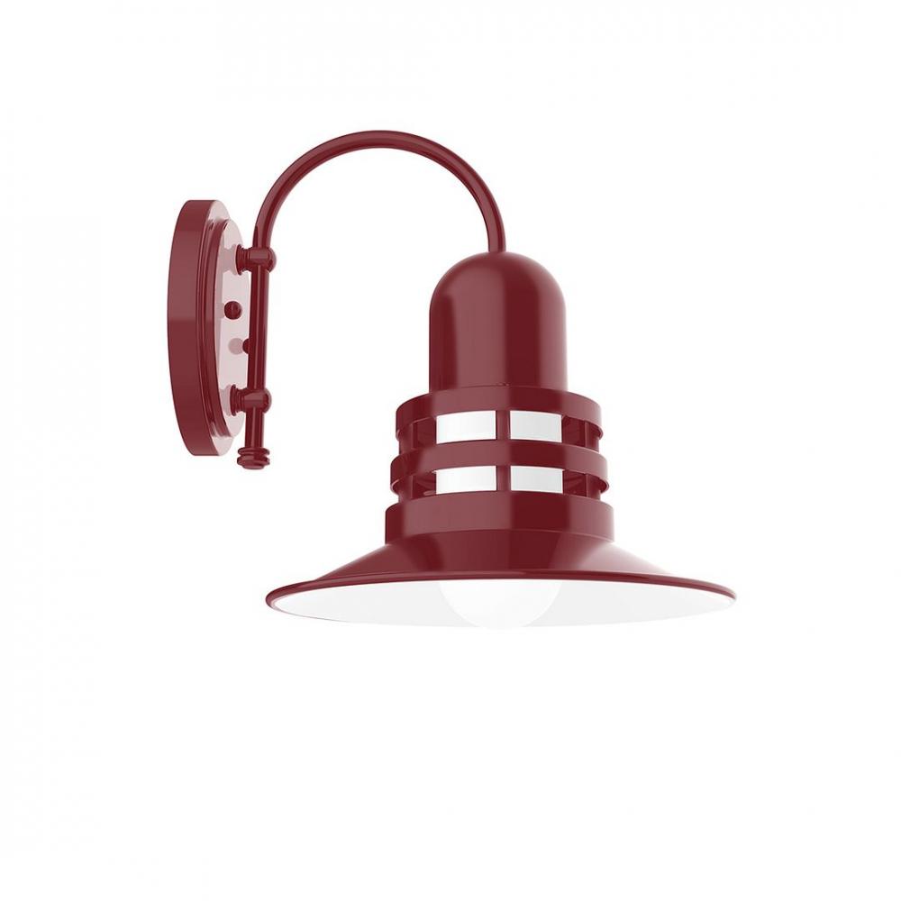 12&#34; Atomic shade, wall mount sconce with frosted glass, Barn Red