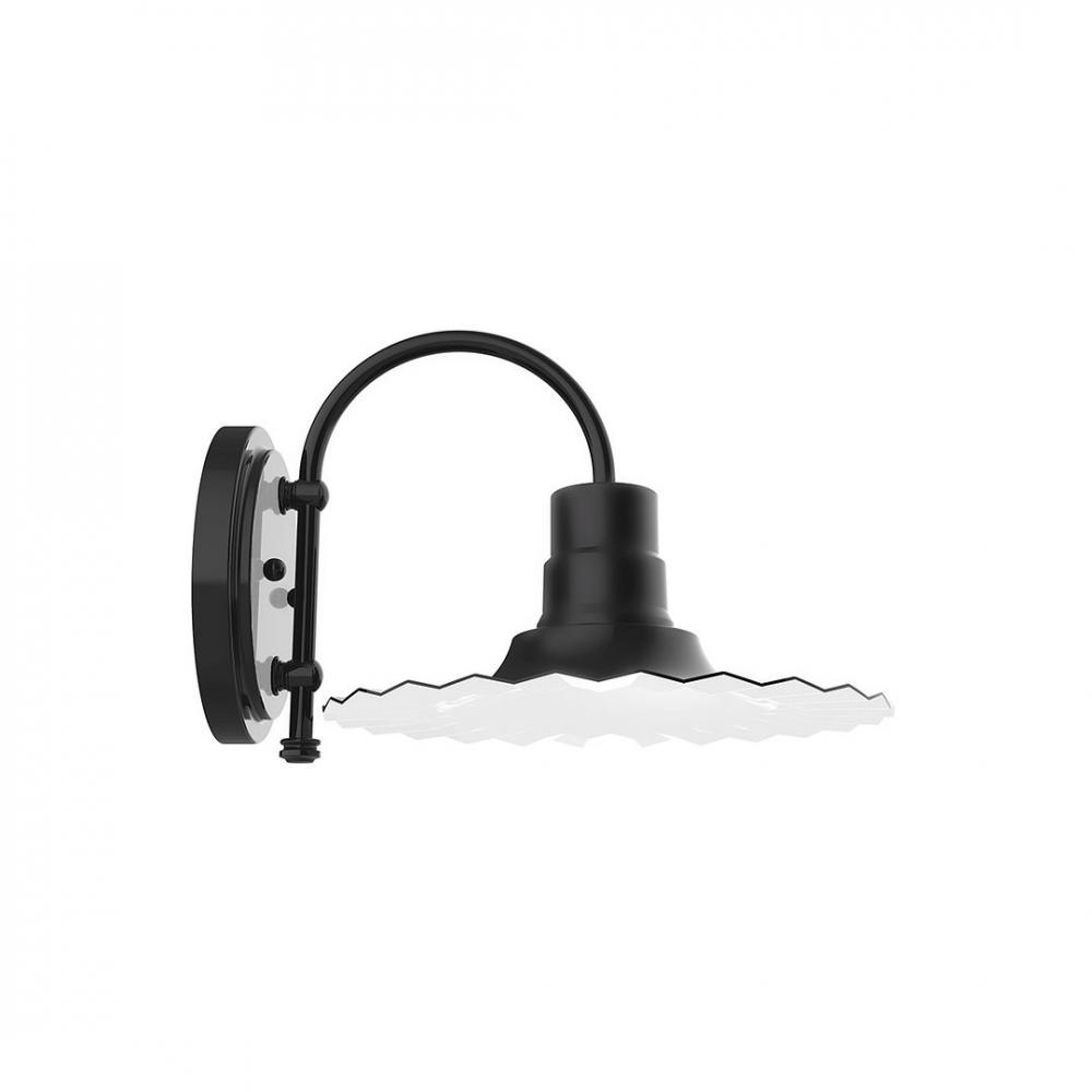 12&#34; Radial shade, wall mount sconce, Black