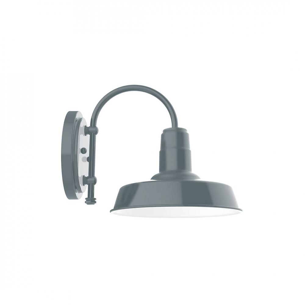 10&#34; Warehouse shade wall mount sconce with wire grill, Slate Gray