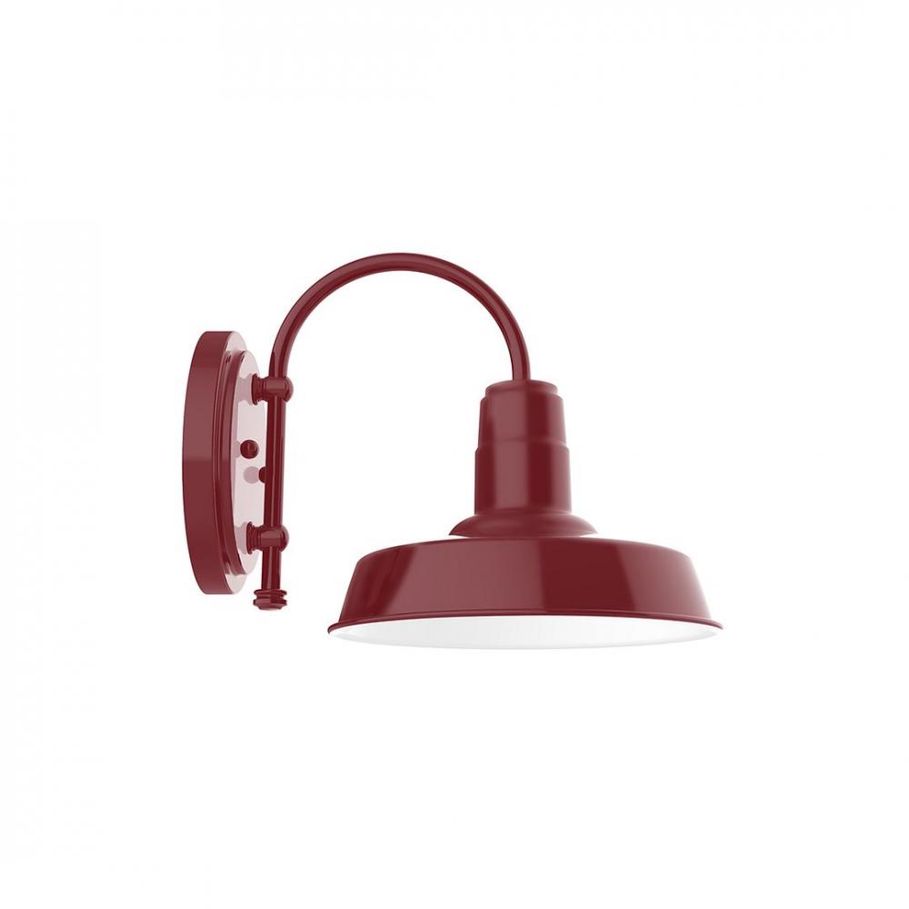 10&#34; Warehouse shade, wall mount sconce, Barn Red