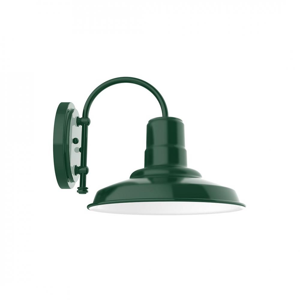 12&#34; Warehouse shade wall mount sconce with wire grill, Forest Green