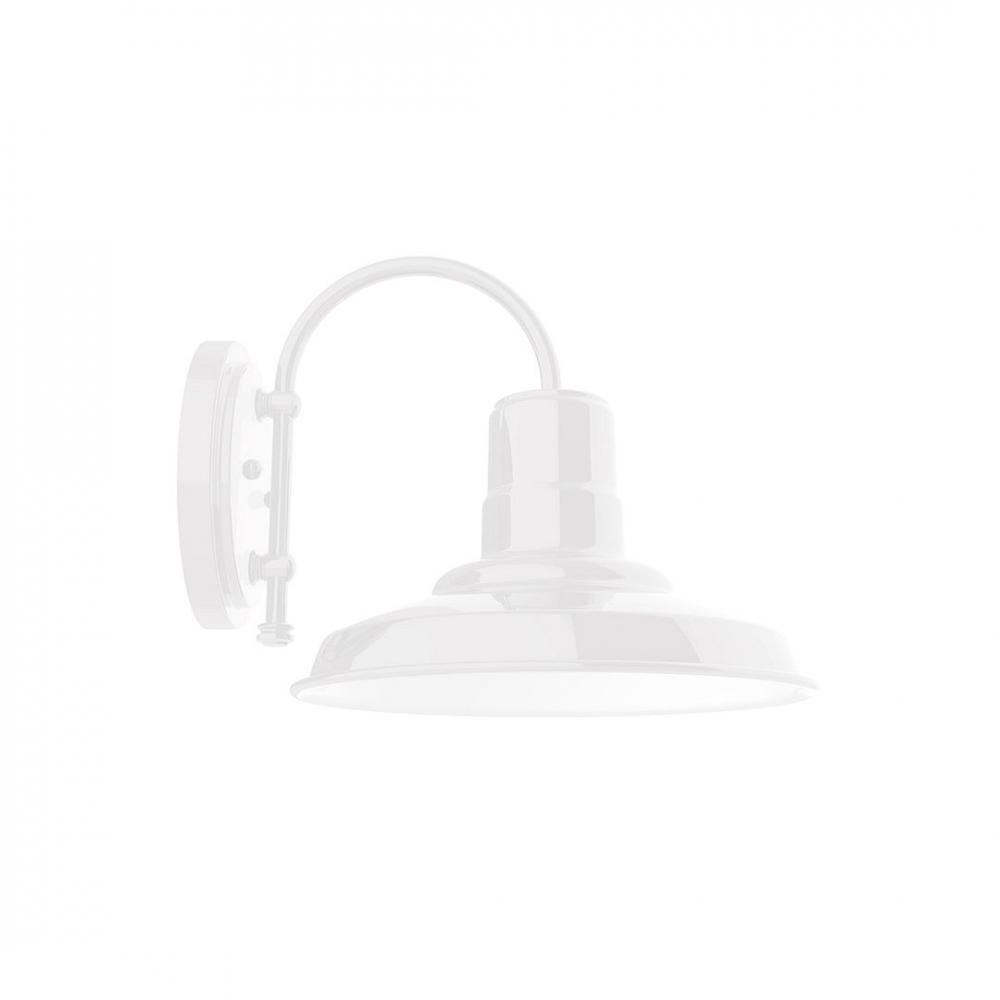 12&#34; Warehouse shade, wall mount sconce, White