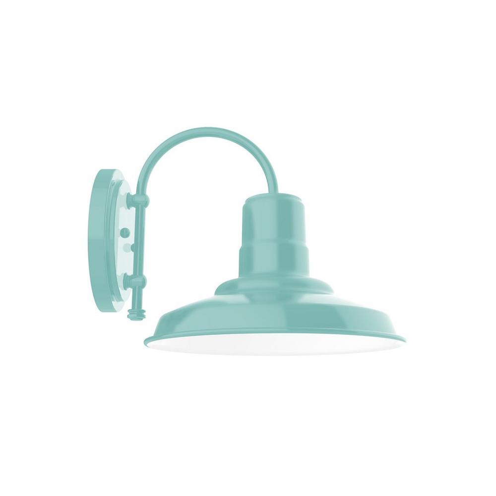 12&#34; Warehouse shade wall mount sconce with wire grill, Sea Green