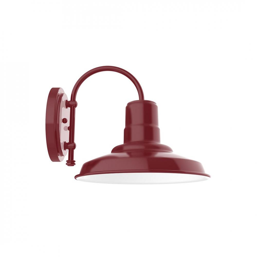 12&#34; Warehouse shade wall mount sconce with wire grill, Barn Red